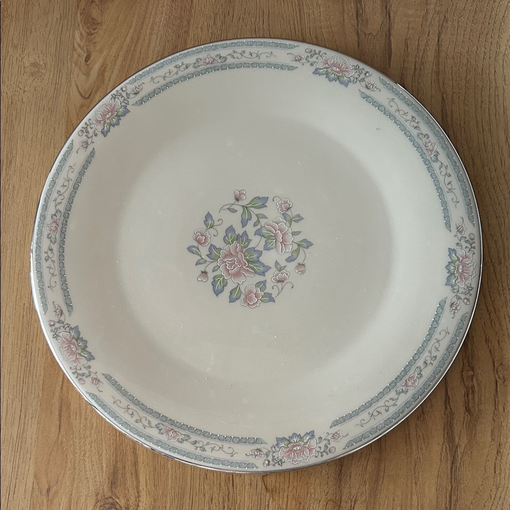 Lenox CHARLESTON Bone China Cake Plate Server 12 Inch Platinum Trim